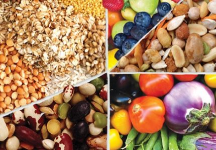 La pirámide de alimentación vegana.