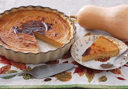 Tarta de calabaza vegana.